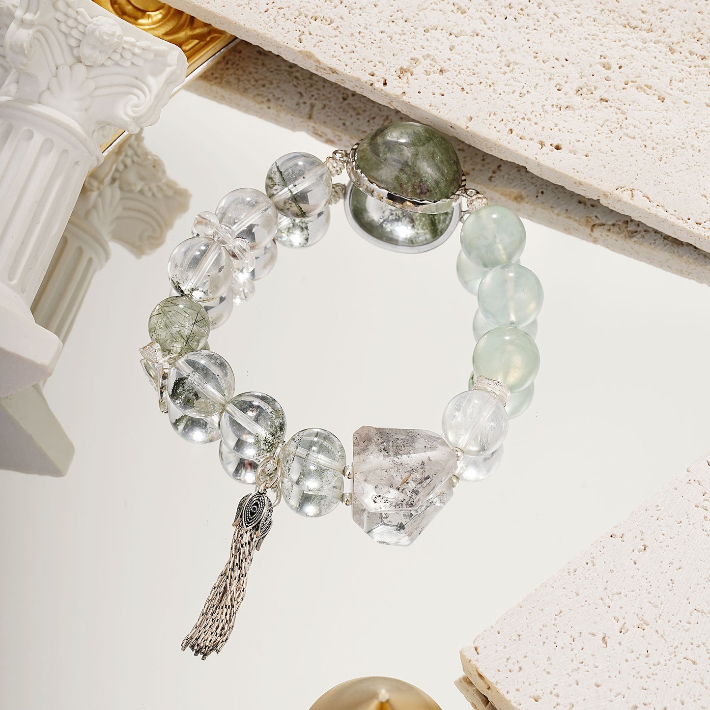 [Wealth]Green Phantom Green hair Crystal bracelet