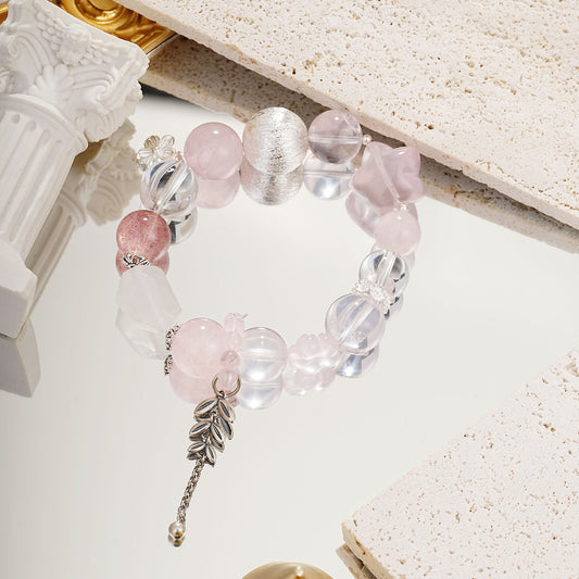 [LOVE]Pink Star flower Quartz Bracelet