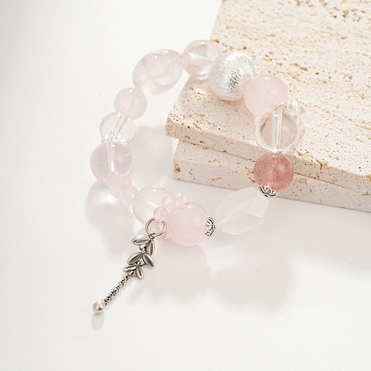 [LOVE]Pink Star flower Quartz Bracelet