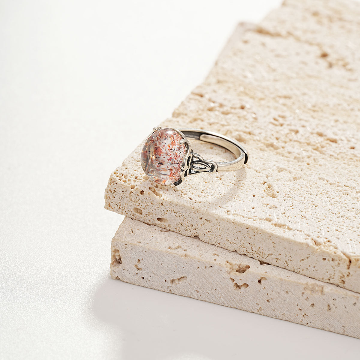 Strawberry Quartz Ring Crystal Ring