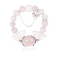 [Improve  charming]Pink crystal inlay Transparent crystal wings bracelet