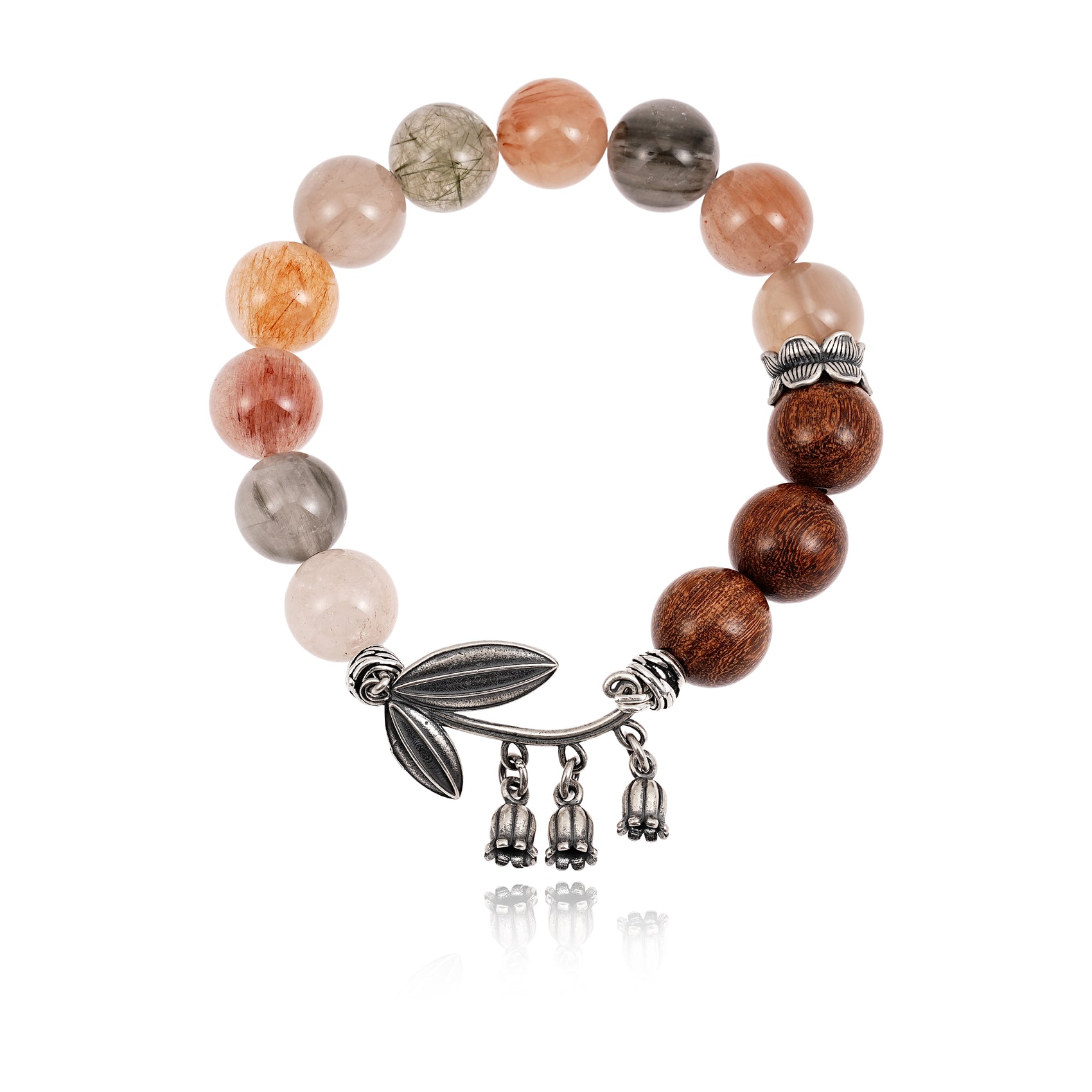 [Buddhist mood]Rabbit hair crystal sandalwood bracelets