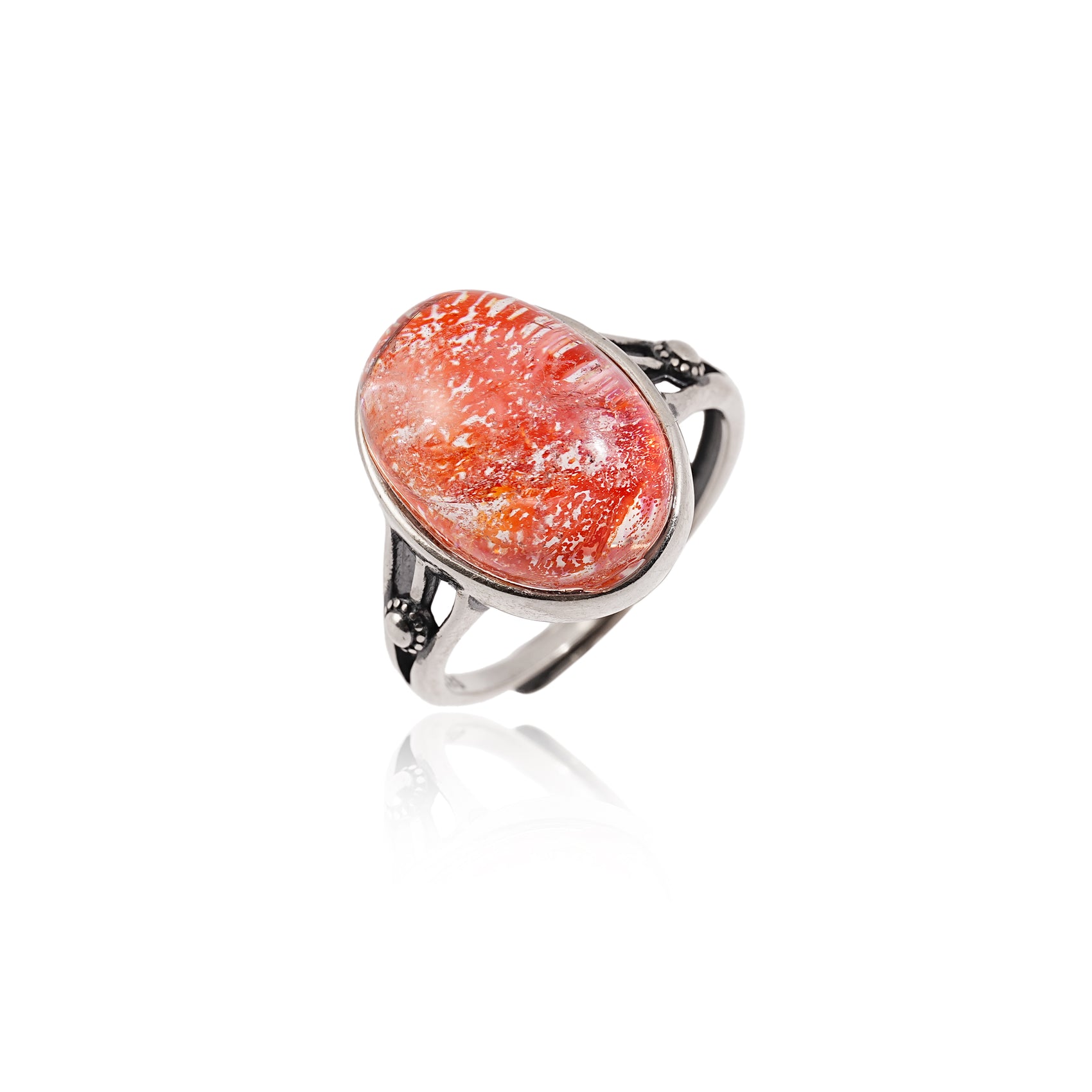 Full Strawberry Quartz Ring Crystal Ring