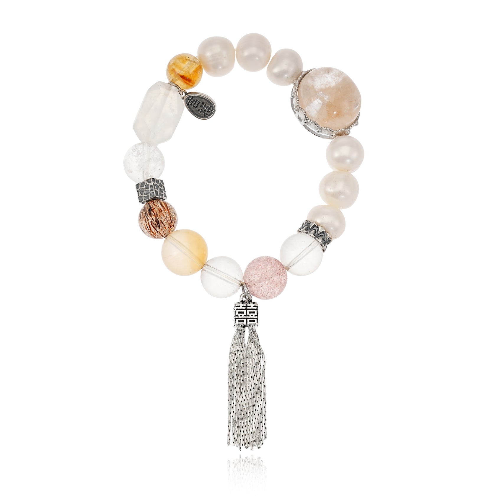 [Balance] Calcite within rabbit hair crystal  bracelet