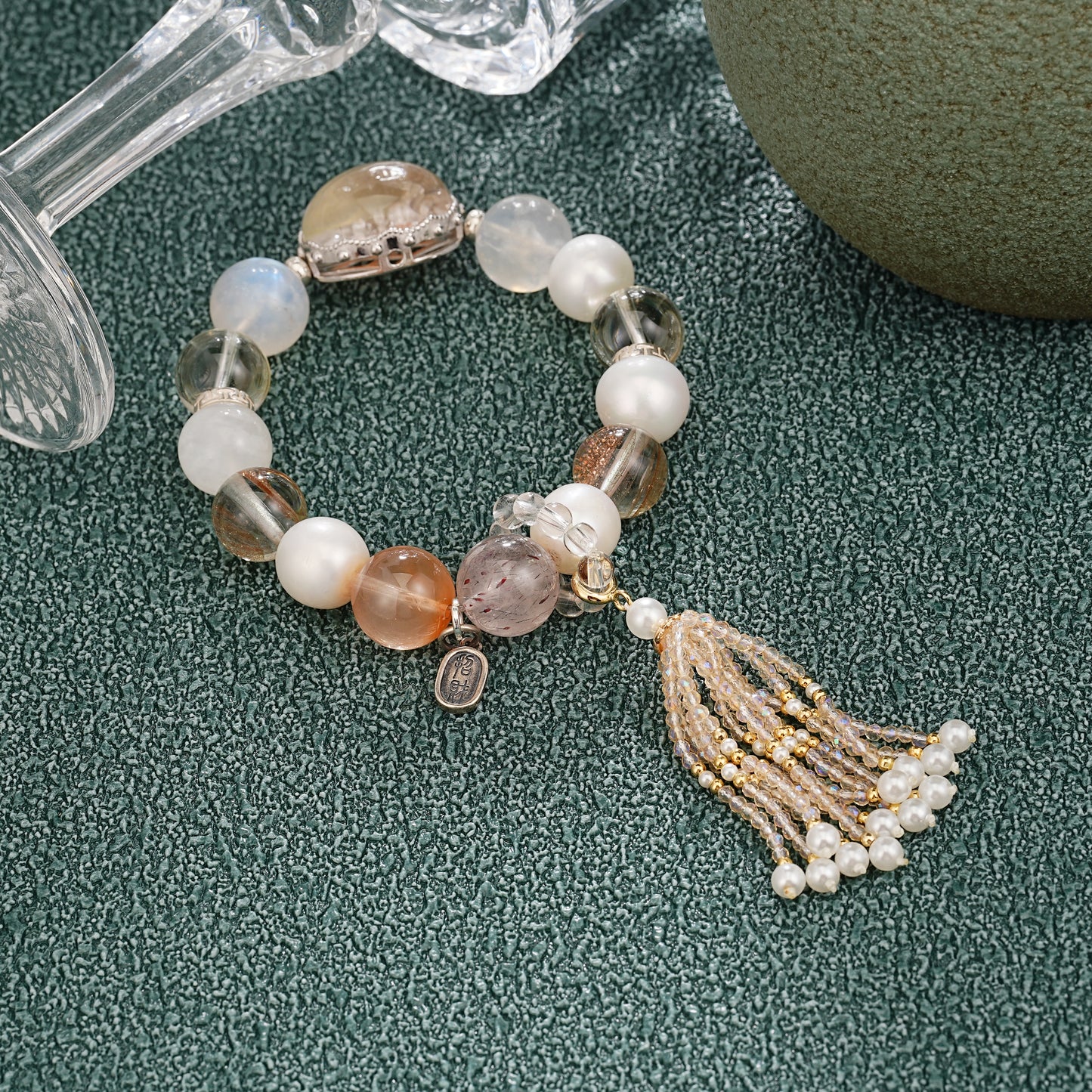 [Purification and balance]Calcite Quartz  Box Bracelet