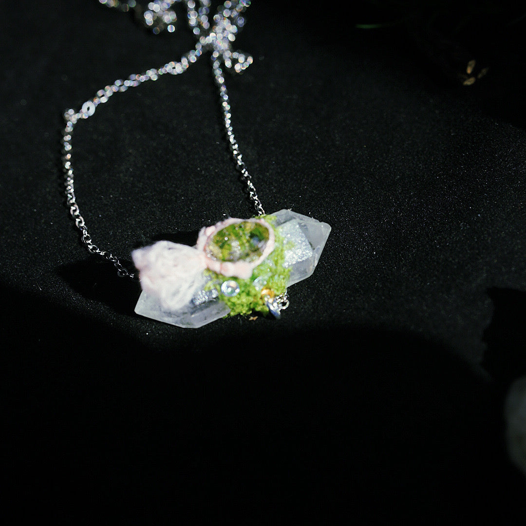 Handcrafted Raw Crystal Pendant Necklace