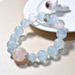 Nature aquamarine Pink Snow Phantom crystal Bracelet