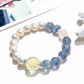 Nature Citrine Pearl Brushed blue fluorite Bracelet