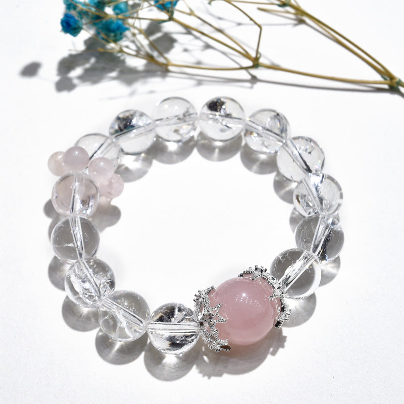 Pink crystal white crystal bracelet