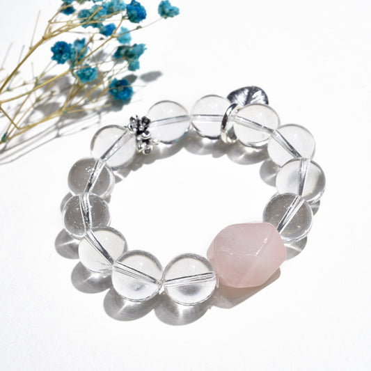 White and Pink crystal bracelet