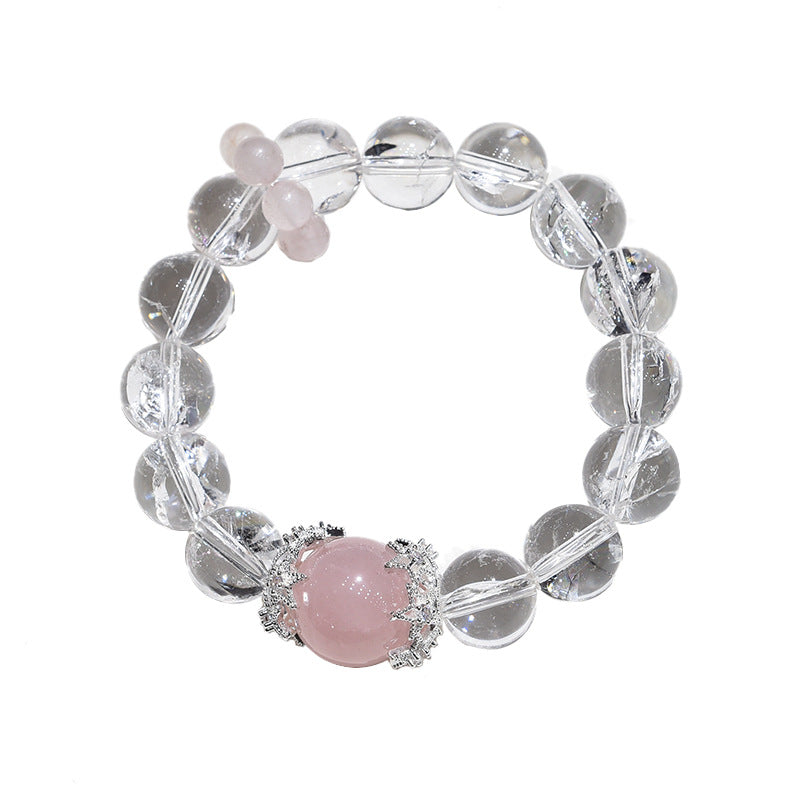 Pink crystal white crystal bracelet