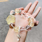 Lemon yellow citrine nine tailed fox Carving bracelet