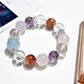 Natural rose quartz aquamarine amethyst bracelet