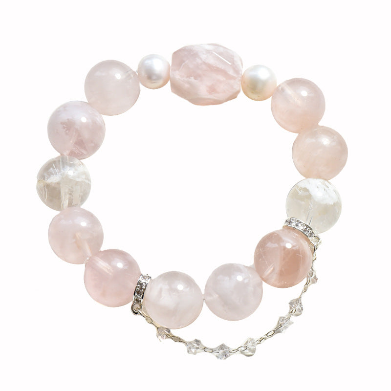 Pink snow phantom crystal white crystal bracelet