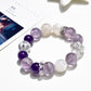 Purple rabbit hair quartz bacelet