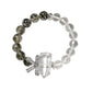 Black mica crystal natural white crystal cut bracelet